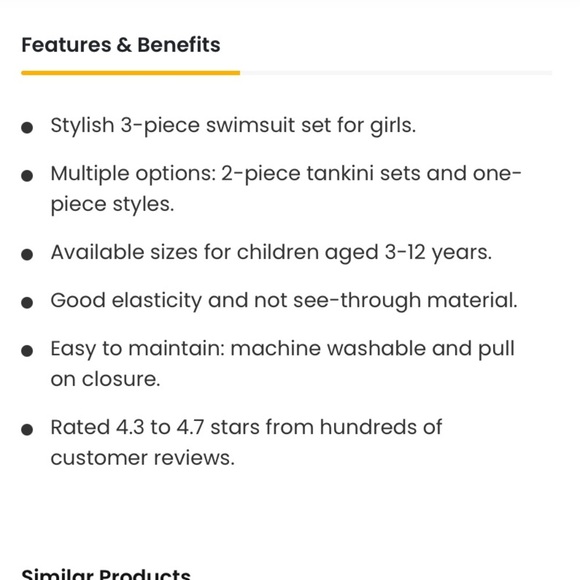 swimsobo Girls 3-Piece Swimsuit 3 Piece Long Slv Rashguard Bikini 8 - Picture 5 of 7